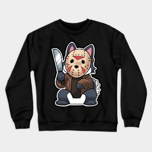 halloween puppy with machete Crewneck Sweatshirt